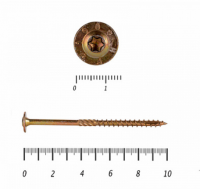 Саморезы по дереву 6,0х100 прессшайба желтый цинк HIMTEX TX30 10шт