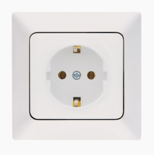 Розетка 1-м скрытой установки с заземлением NE-AD Aras 93-110-08 16А 250В белый