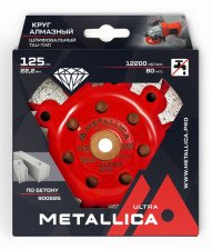 Чашка алмазная 125мм сегментная Tau-тип METALLICA Ultra 900826
