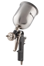 Краскораспылитель MTX 600 мл пневматический верхний бак (сопла 1.2, 1,5 и 1,8 мм)