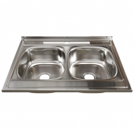 Мойка накладная 60х80 (0,6) h=180 двойная Mixline