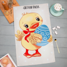 Полотенце рогожка Доляна Пасхальный цыплёнок 9284368 35х60
