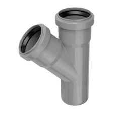 Тройник полипропиленовый 75х75х45 канализационный