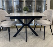 Стол "Комильфо Мини" 1000х700(300) Керамика Matte/черный кварц/черный