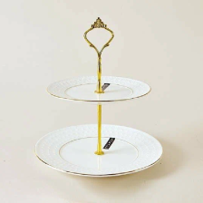 Фруктовница 2-ярусная 16,5/21 см фарфор круглая Снежная королева MB0134-A