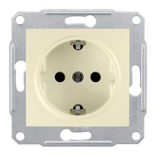 Розетка 1-м скрытой установки с заземлением SDN3000547 Sedna бежевый
