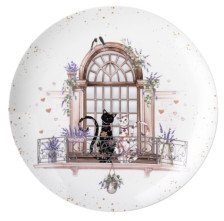 Тарелка обеденная 25,5 см Лавандовые коты Lefard 425-165