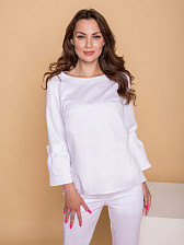 Блуза медицинская Бл-349 3/4 либерти люкс белый размер 44/158-164 Medis