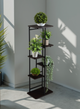 Подставка для цветов х6 Greengo 36х23х106см напольная металл черная 10747758