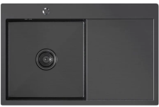 Мойка врезная 78х50 (3,0/0,8) h=200 П черный графит Mixline