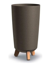 Ваза - кашпо на ножках GRACIA TUBUS SLIM ECO WOOD d24 h44,5см кофе