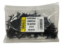 Саморез 3,5х25 для крепления ГКЛ к дереву усиленный 300 шт/уп пакет