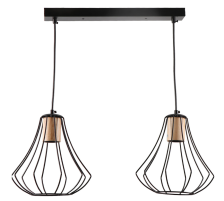 Люстра IM MD.9050-2-P-BK+WOOD H800 D560 2х60W E27