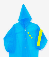 Плащ-дождевик детский со светоотражающими элементами, синий (120-160см)