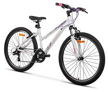 Велосипед горный Aist Rosy 1.0, 21 скорость, алюминиевая рама 19,5", белый ( 26")