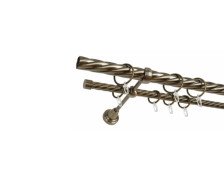 Карниз металлический крученый d25/16 мм СМ-2498-2Р Золото античное Дельфа 1,8м