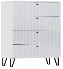 Комод 4 ящика Оливия Белый/Белый глянец холодный