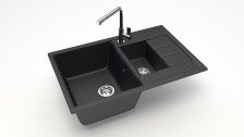 Мойка 755х500 искусственный камень черный 210/Q4