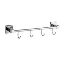 Вешалка 4 крючка GFmark прямая, квадрат, хром 84205