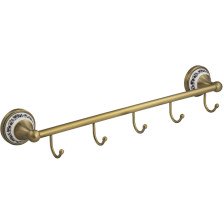 Вешалка 5 крючков BRIMIX бронза/керамика 94206