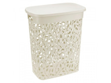 Корзина для белья 35л Флора М2620 белый ротанг