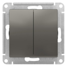 Выключатель 2-м скрытой установки Atlas Design ATN000951 сталь 
