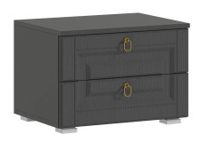 Тумба прикроватная Престиж-1 Графит/Графит структурный
