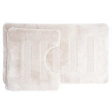 Комплект ковриков для ванной комнаты AQUA-PRIME Melany из 2 шт 60х100/50х60см 20мм (серо-бежевый) 1/15