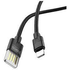 Шнур Hoco U55, USB - Lightning, 2.4A, 1.2 м, нейлон, чёрный 7636842