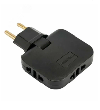 Разветвитель 3-м без заземления плоский поворотный ADP10-23-22 черный