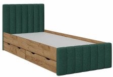 Кровать "Берн" Дуб крафт золотой/тк мятная