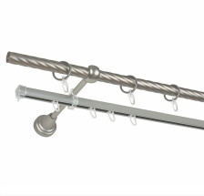 Карниз металлический d16 мм СМ-2907-2Р Хром матовый Дельфа 2,4м