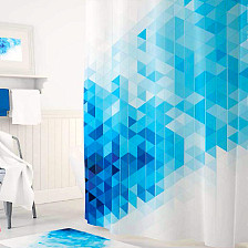 Штора для ванной комнаты 180х200см TROPIKHOME Digital Printed Blue Sguare полиэстер TRP.SC.DP.blue_sg