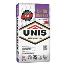 Клей плиточный высокоэластичный UNIFLEX U-100 25кг Юнис