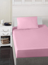 Простынь на резинке с наволочкой хлопок VAROL Размер: 100х200, 1 наволочка 50х70, Цвет: Розовый