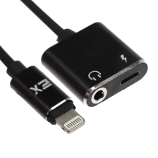 Переходник Exployd EX-AD-1170, с Lightning на Jack 3.5, музыка + гарнитура,черный 9514952