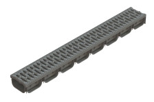 Канал водосборный пластиковый серый+решетка пластиковая Spark комплект (08818-С)