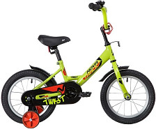 Велосипед NOVATRACK 20" TWIST зелёный, тормоз ножной, крылья короткие, защита А-тип