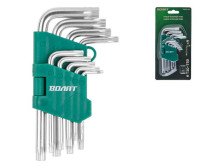 Набор ключей имбусовых Torx Т10-Т50 короткие 9шт ВОЛАТ 11025-09