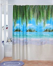 Штора для ванной комнаты 180х180см AQUA-PRIME ПВХ с кольцами 010D1