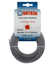 Леска Витязь ЛВКС-2,4мм -15 м, витой квадрат со стержнем
