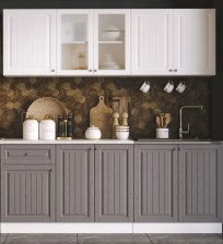 Кухня Хозяюшка 2м Акация белая/Трюфель