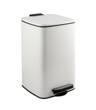 Ведро для мусора с педалью 8л квадратное белое нержавеющая сталь 10818