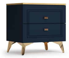 Тумба 2 ящика Вега Сапфир Дуб золотистый/Темно-синий софт