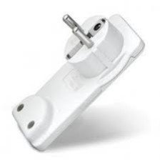 Вилка-невидимка универсал 16А 250В с з/к белая