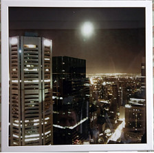 Картина 400х400 Ночной город (алюминиевая рамка)