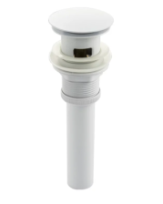 Выпуск для раковины с переливом автомат нерж сталь/белый 0612