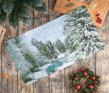 Полотенце саржа Зимняя сказка Голубой Этель 40х70