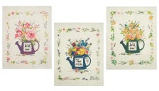 Набор полотенец лен 3 шт рис 389 цв 1 Летний букет-3 45х60 Орша