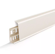 Плинтус Идеал Деконика с к/к кремово-белый 2,2 м 70 мм